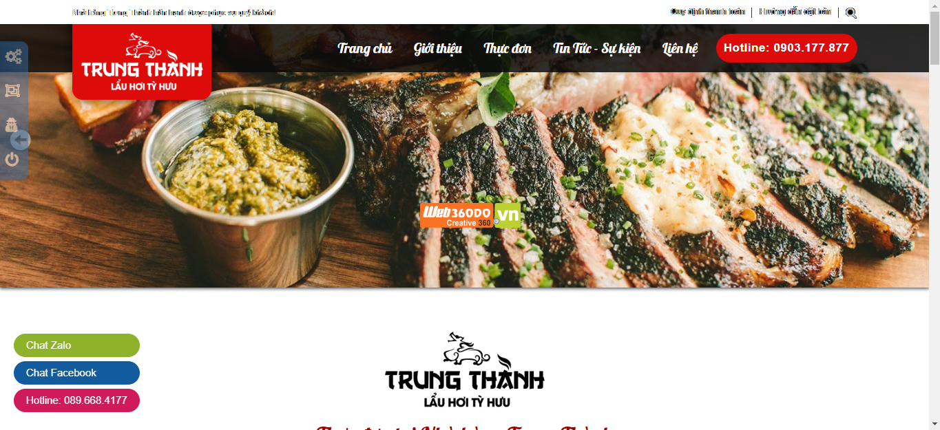 Thiết kế web ẩm thực Restaurants